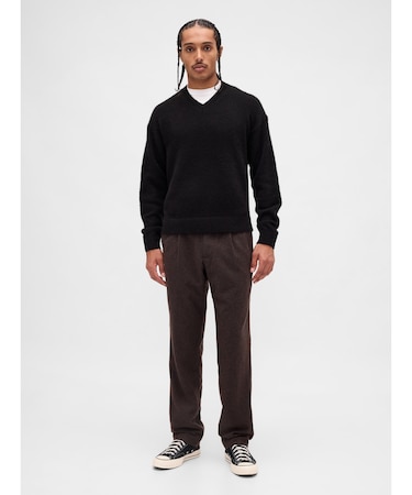 ウールブレンド リラックスフィット ストレート トラウザーパンツ