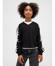 ヴィンテージソフト Vネック リボンスウェットシャツ (キッズ)