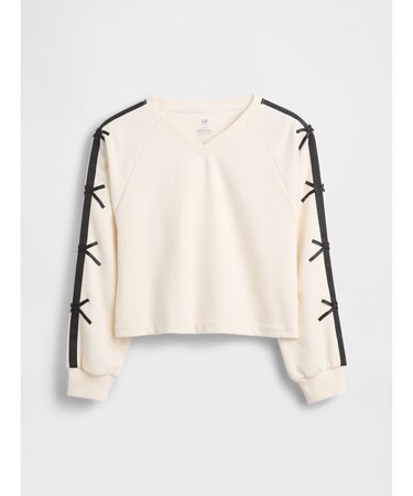 ヴィンテージソフト Vネック リボンスウェットシャツ (キッズ)