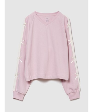 ヴィンテージソフト Vネック リボンスウェットシャツ (キッズ)