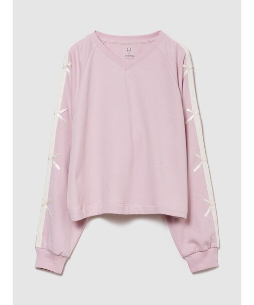 ヴィンテージソフト Vネック リボンスウェットシャツ (キッズ)