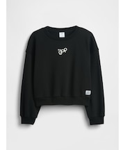 オーバーサイズ ウェッジ Gapロゴ スウェットシャツ (キッズ)