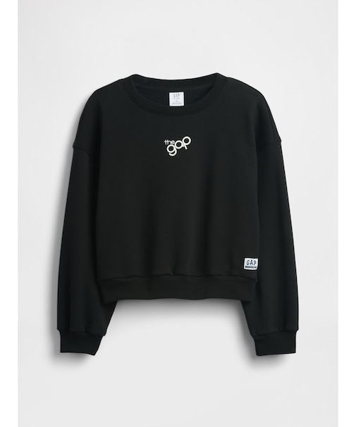 オーバーサイズ ウェッジ Gapロゴ スウェットシャツ (キッズ)