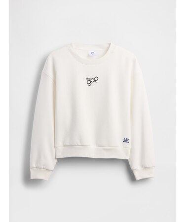 オーバーサイズ ウェッジ Gapロゴ スウェットシャツ (キッズ)