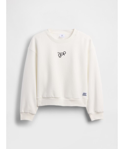 オーバーサイズ ウェッジ Gapロゴ スウェットシャツ (キッズ)