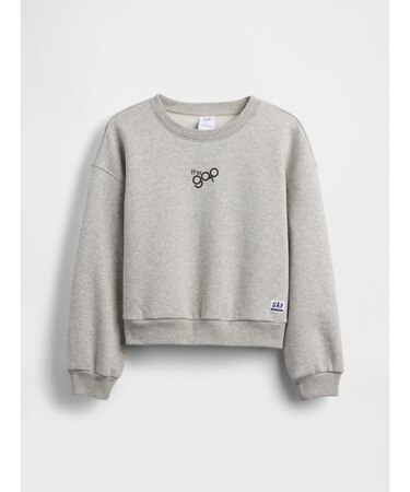 オーバーサイズ ウェッジ Gapロゴ スウェットシャツ (キッズ)