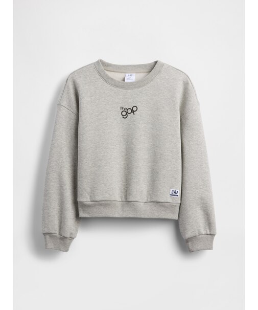 オーバーサイズ ウェッジ Gapロゴ スウェットシャツ (キッズ)