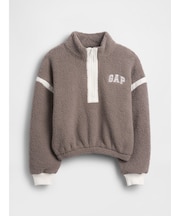 リサイクル リラックスフィット ボア ハーフジップ スウェットシャツ (キッズ)