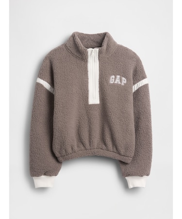 リサイクル リラックスフィット ボア ハーフジップ スウェットシャツ (キッズ)