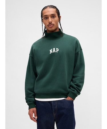 ヴィンテージソフト NAPロゴ モックネック スウェットシャツ