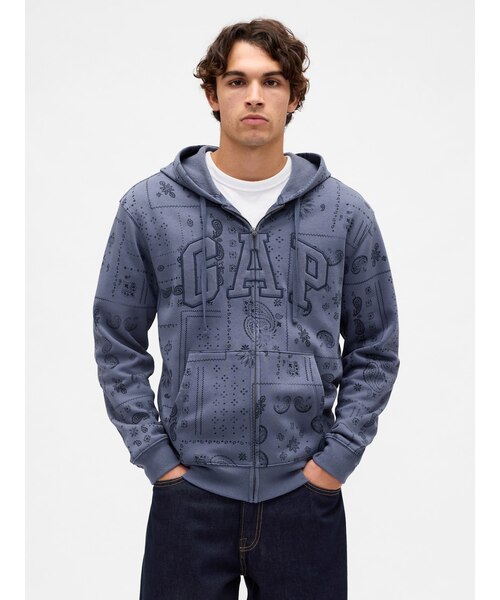 リラックスフィット Gapロゴ カモフラージュ ジップアップパーカー