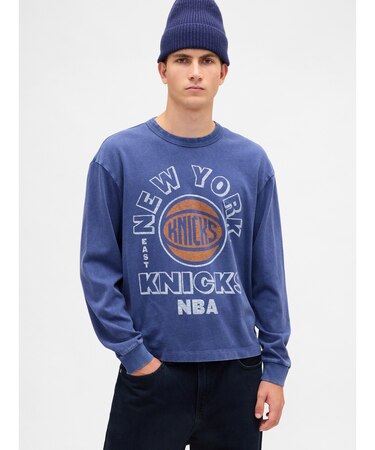 NBA ニューヨーク ニックス クロップド グラフィックTシャツ