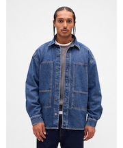 デニム オーバーサイズ ユーティリティ シャケット