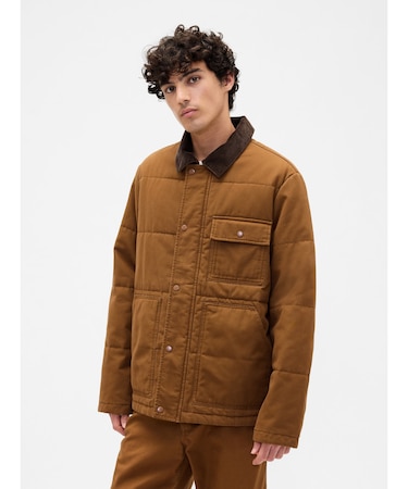 リラックスフィット キルティング キャンバス ユーティリティ ジャケット