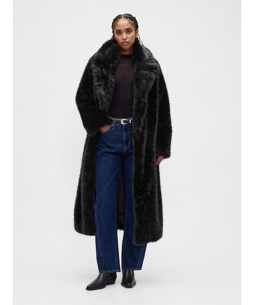 フェイクファー ロングコート｜ギャップの通販｜&mall（アンドモール