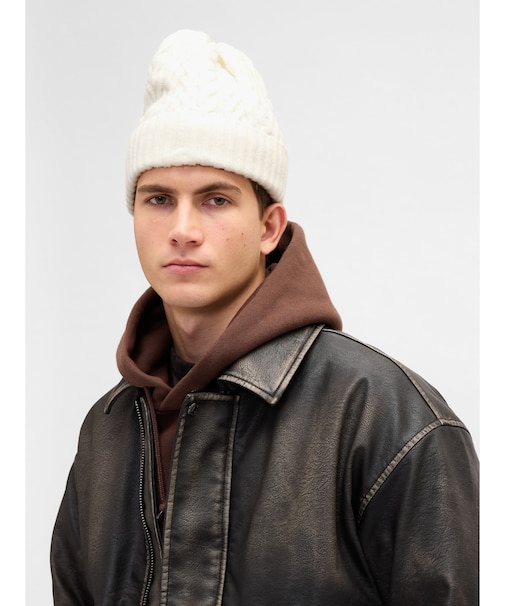 CashSoft カシミヤタッチ ケーブルニット ビーニー