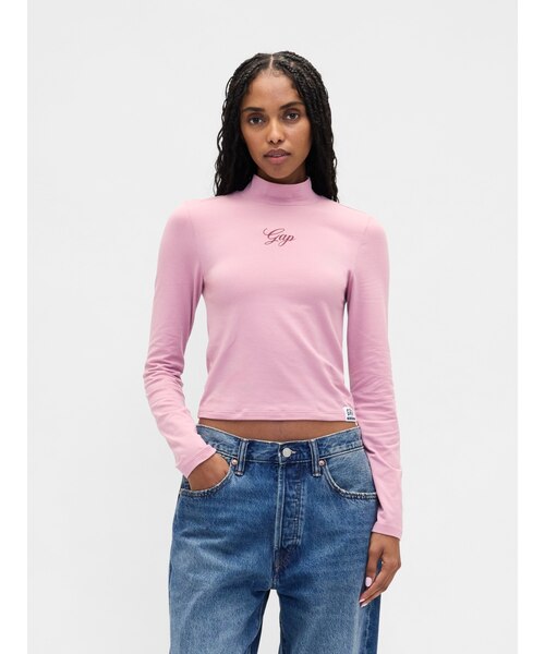 GAPロゴ クロップド モックネックトップス｜ギャップの通販｜&mall