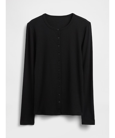 モダン ワイドリブ カーディガン