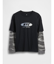 2in1 グラフィックGAPロゴTシャツ (キッズ)