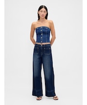 ハイライズ ストライドワイドデニム