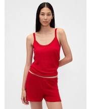 ライトウェイト CashSoft カシミヤタッチ ポインテール ハートパジャマタンクトップ