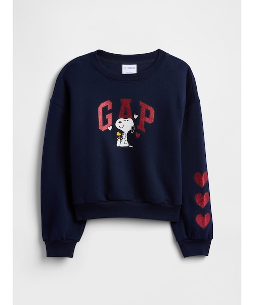 GapKids | ピーナッツ オーバーサイズ ウエッジ GAPロゴ スウェットシャツ