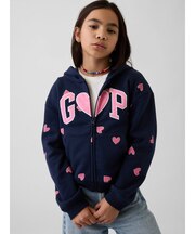 リラックスフィット GAPロゴ ジップアップパーカー (キッズ)