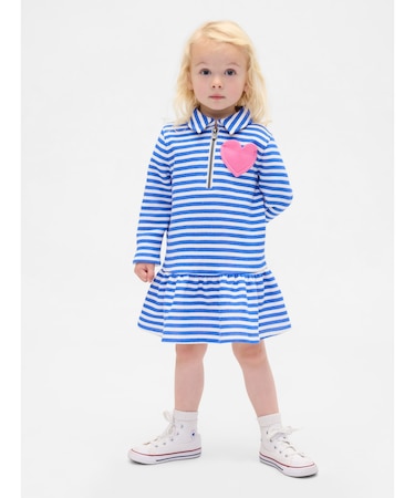 ハーフジップ プルオーバー スウェットワンピース (幼児・ベビー)