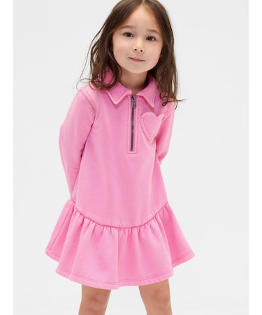 ハーフジップ プルオーバー スウェットワンピース (幼児・ベビー)