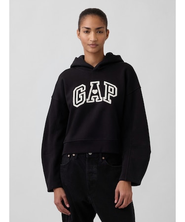 ヴィンテージソフト オーバーサイズ クロップド ランタンスリーブ パーカー