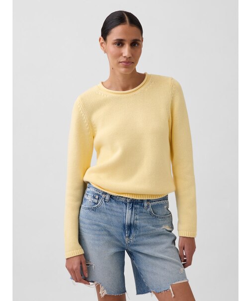 コットン100% ロールネックセーター