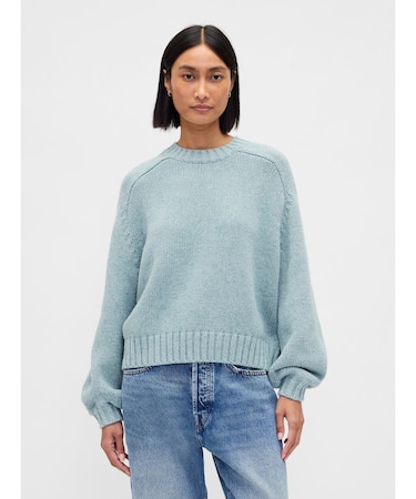 コットンブレンド リラックスフィット クルーネックセーター