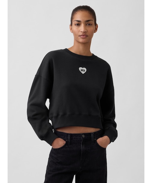 ヴィンテージソフト オーバーサイズ ハート GAPロゴ ウェッジ スウェットシャツ