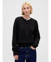 CashSoft カシミヤタッチ ヘンリーネックセーター