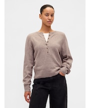 CashSoft カシミヤタッチ ヘンリーネックセーター