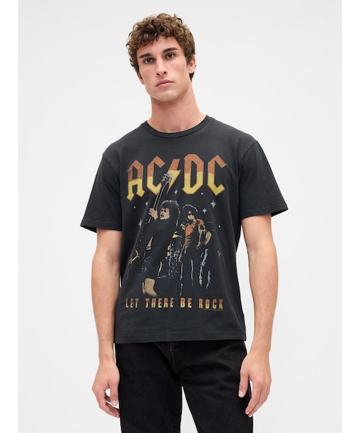 ◆AC/DC リラックスフィット グラフィックTシャツ