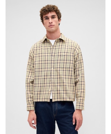 サンウォッシュ ツイル ストレートヘム シャツ