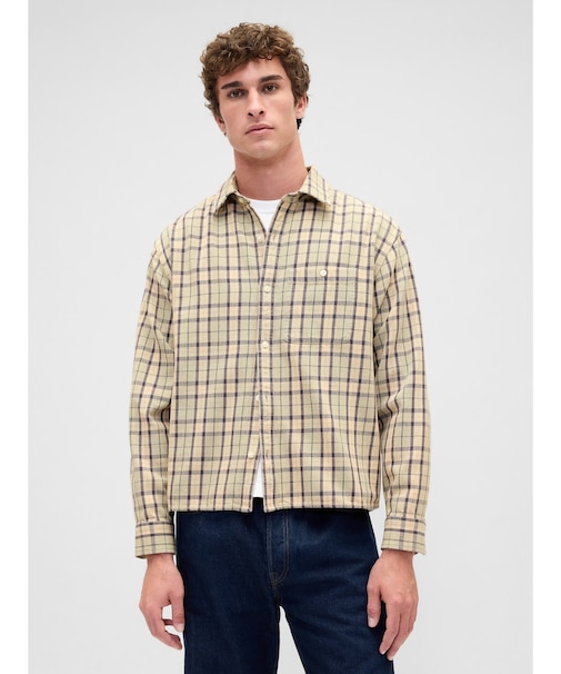 サンウォッシュ ツイル ストレートヘム シャツ