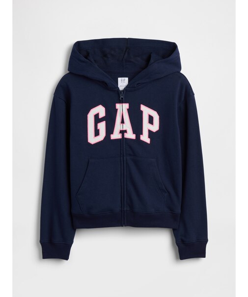 リラックスフィット GAPロゴ ジップアップパーカー (キッズ)