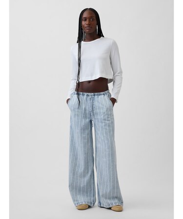 ミッドライズ ウルトラソフト イージーウエスト バギーデニム