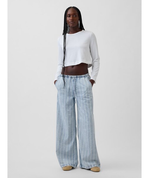 ミッドライズ ウルトラソフト イージーウエスト バギーデニム