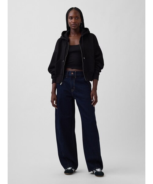 GAP 即完売品！ハイライズ バギー バレルデニム 25サイズ 濃紺 ハイライズ バギー バレルデニム｜ギャップの通販｜&mall（アンド