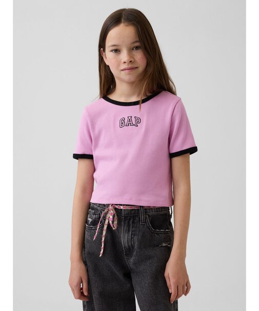 GAPロゴ リブ リンガーTシャツ (キッズ)