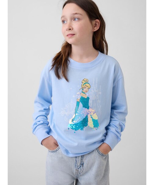 GapKids × ディズニー オーバーサイズ フリッピースパンコール グラフィックTシャツ