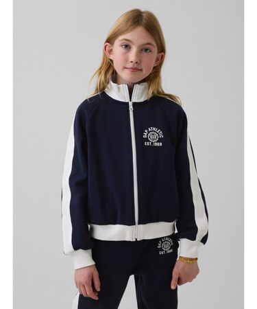 リラックスフィットGAPアスレチックロゴジップアップトラックジャケット（キッズ）