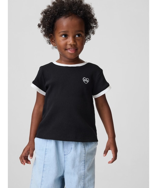 babyGap GAPロゴ リブ リンガーTシャツ