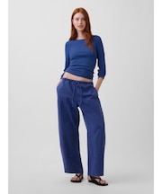 イージー ウエスト ダブルニー バレルパンツ