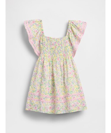 スモッキングギャザー フラッターフリルスリーブ ワンピース (幼児・ベビー)