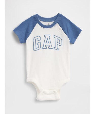 オーガニックコットン GAPロゴ ラグランスリーブ ボディスーツ (ベビー)