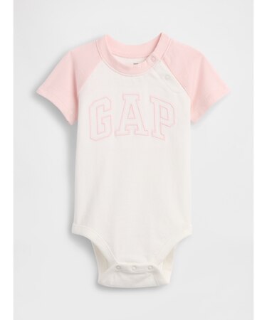 オーガニックコットン GAPロゴ ラグランスリーブ ボディスーツ (ベビー)